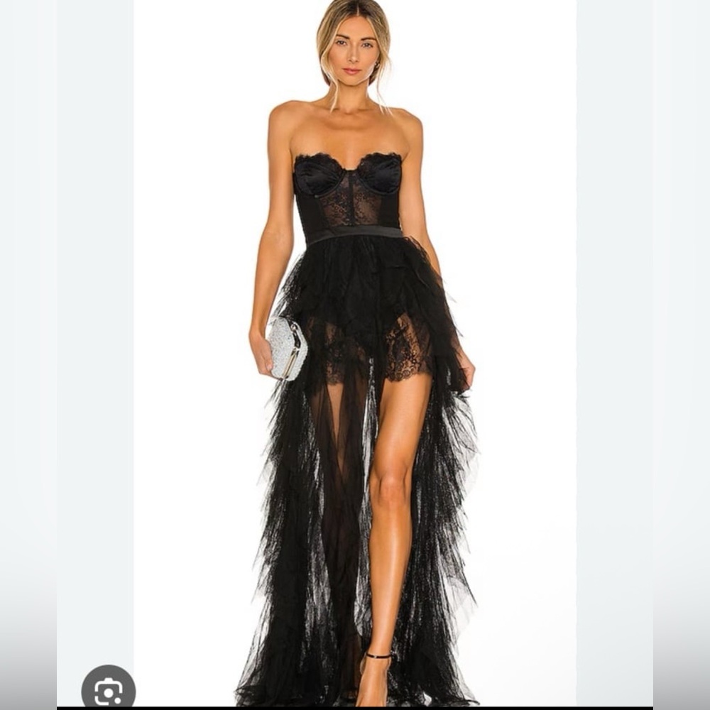 For love and lemon black bustier gown